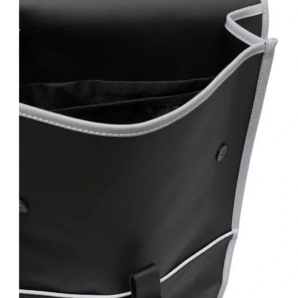 RAINS Reflective Black Backpack. MSRP $110